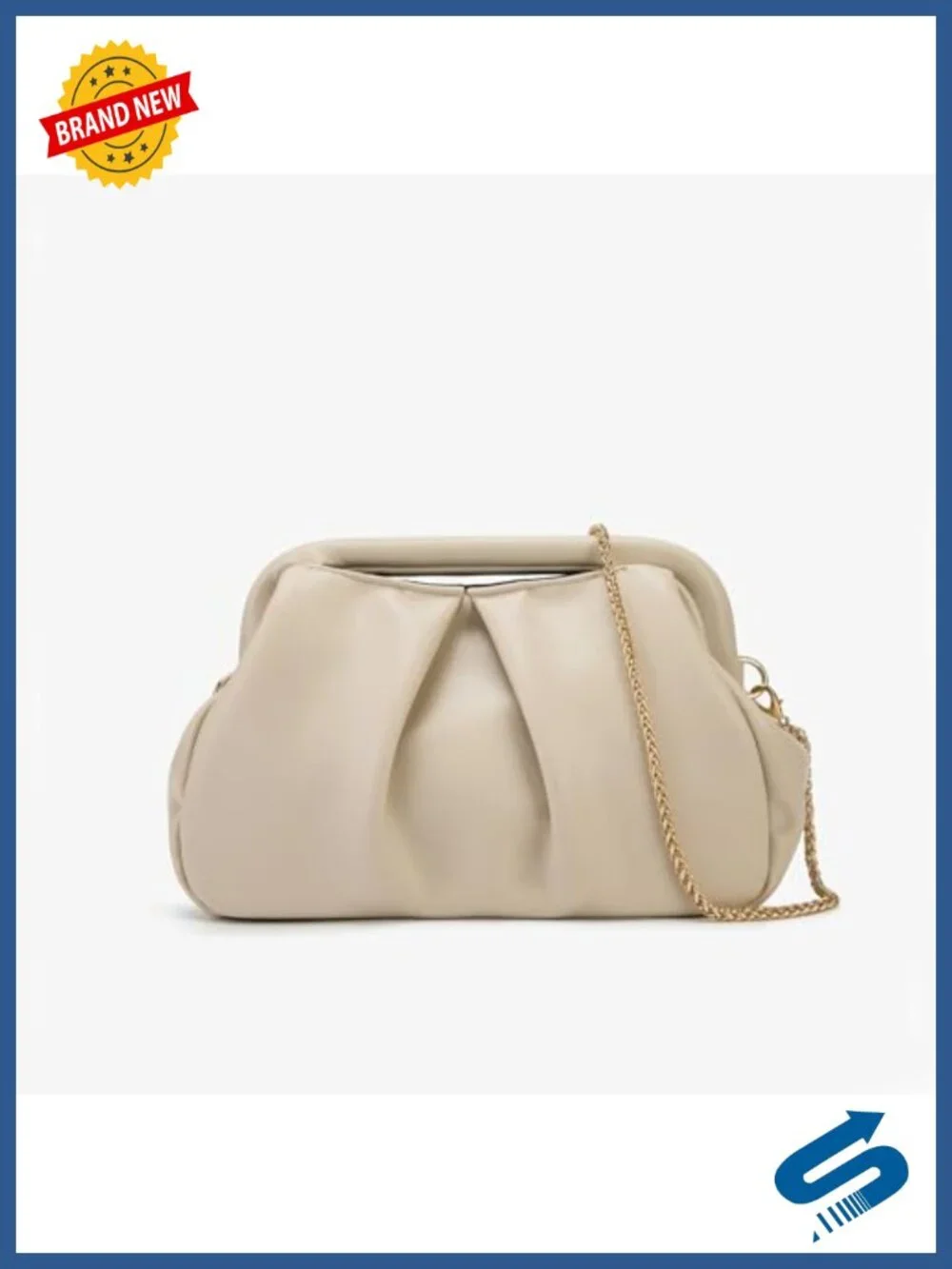 PU Leather Small Clutch Crossbody Evening Bag Chain Strap